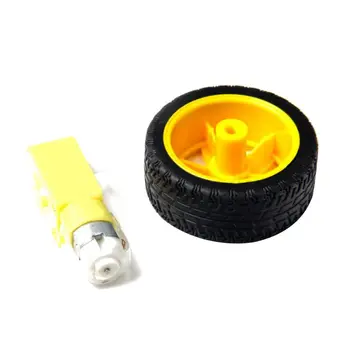 

Smart Car Robot Plastic Tire Wheel with Gear Motor for arduino Accessory Tool