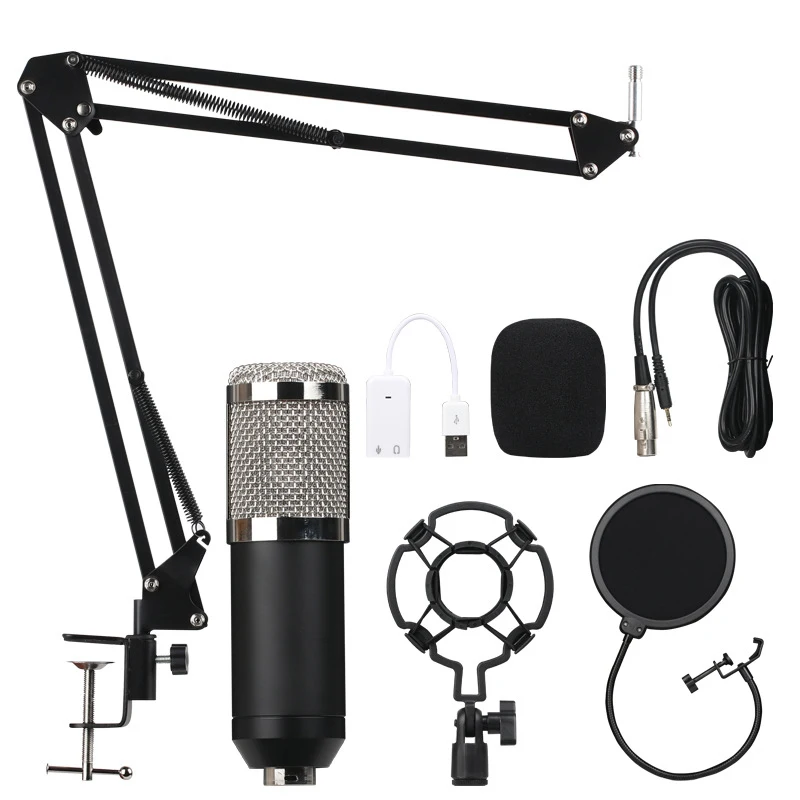 

B.BMIC Bm800 Condenser Microphone Sound Recording Bm 800 Microphone Ktv Karaoke Microphone Set Mic with Stand for Computer
