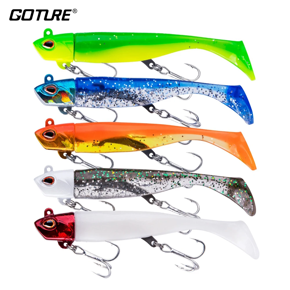 Fishing Lure Kit 35 Soft Bait+Small 10 Lead Head Hook Lure Soft Fishing SAW