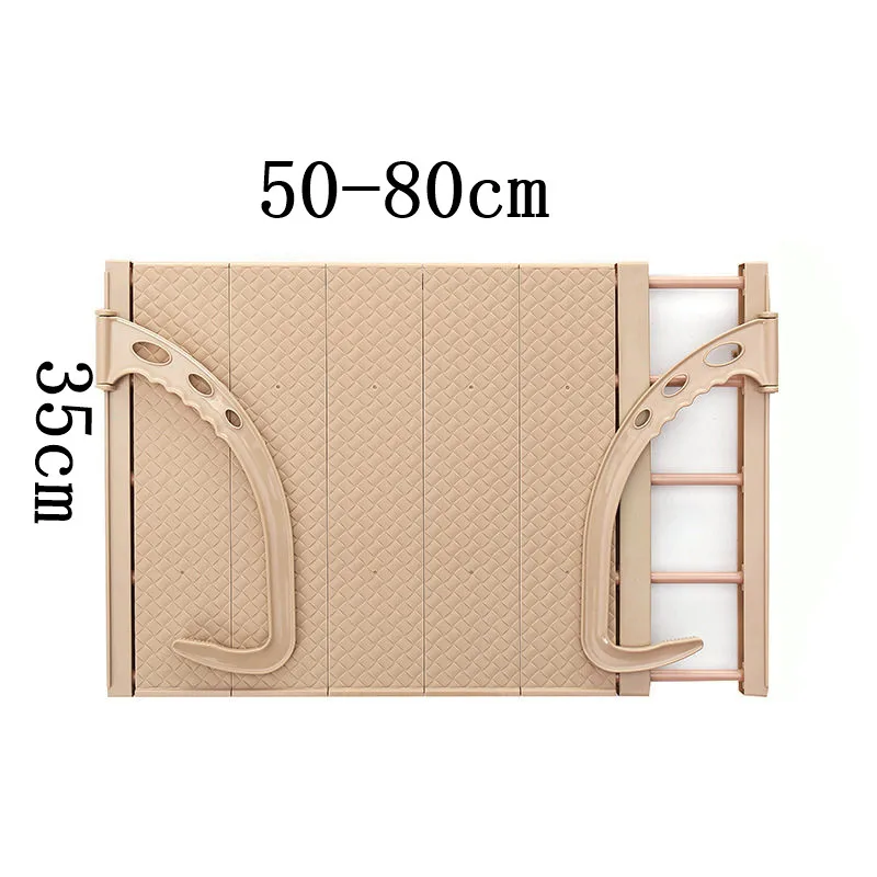 Brown length 50-80cm Многофункциональная выдвижная полка для обуви с окном, полка для сухого хранения, Балконная сушилка для обуви, сушилка для одежды, ограждение, защитная оконная скоба - Цвет: Brown length 50-80cm