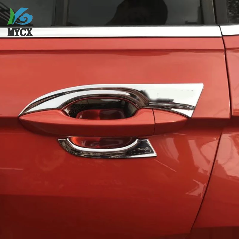 Автомобильные аксессуары наружное украшение ABS Хромированная дверная ручка чаша крышка отделка с для Volkswagen Tiguan L- автомобильный Стайлинг