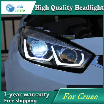 

Car styling case for Chevrolet Cruze 2015 Headlights LED Cruze Headlights DRL Lens Double Beam HID Xenon Car Accessories