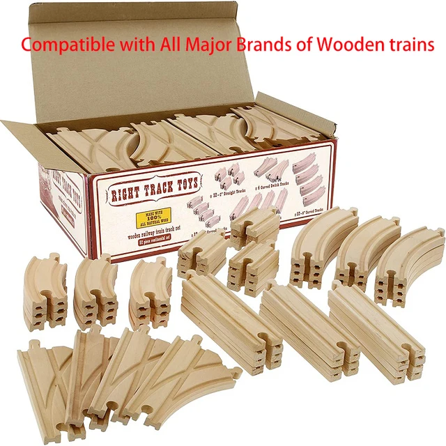 NEW Wooden Train Track Accessories Toys Train Railway Compatible with Wood Trains Wood Tracks Railway with All Brands Trains 3