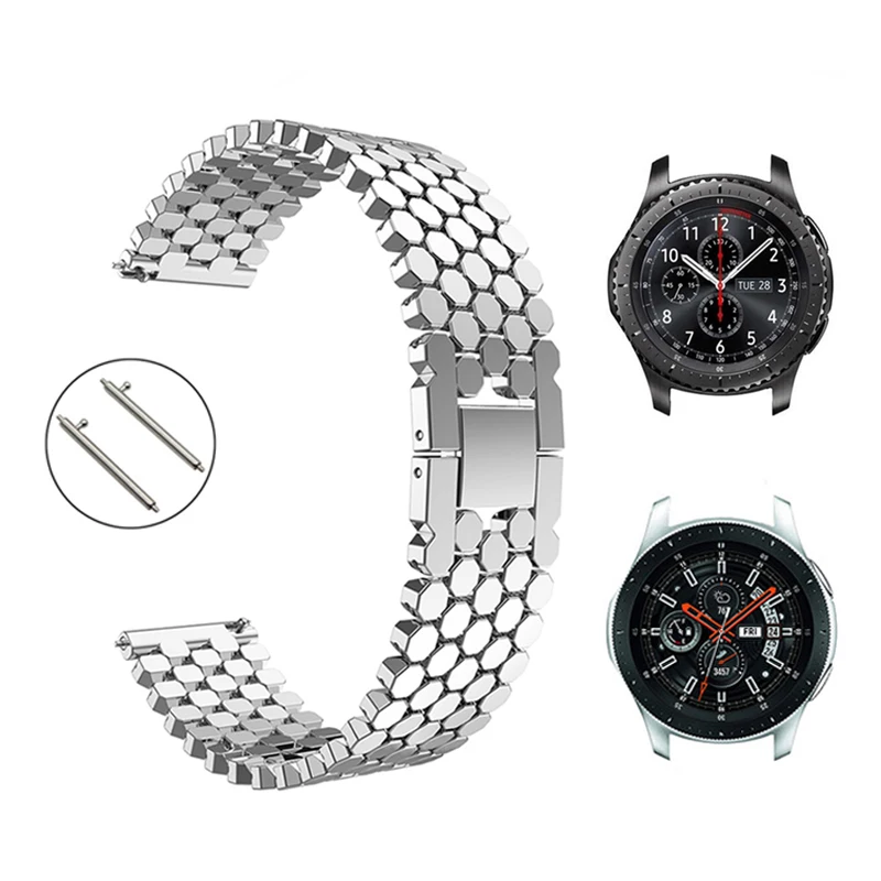 22mm-Stainless-Steel-Watch-band-Quick-Release-Pins-for-Samsung-Gear-S3-Classic-Frontier-Galaxy-Watch (5)