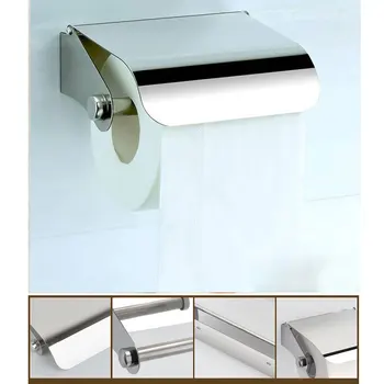 

Toilet Paper Roll Holder with Curve Cover Stainless Steel Wall Mounted for Bathroom XH8Z