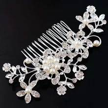 Свадебная голова цветок кристалл жемчуг волос расчески для укладки женских волос Свадебные аксессуары для волос заколки для волос ювелирные изделия