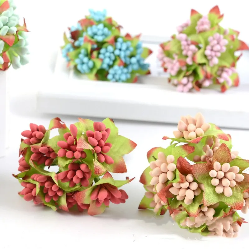 Искусственные тычинки и листья из тычинок с тычинками 12 шт. свадебное украшение