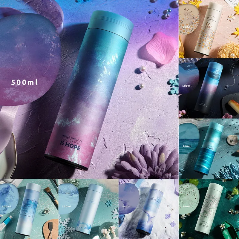 500 мл вакуумная фляжка чайная кружка с инфузером термос дорожная для кофе из