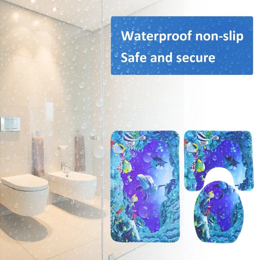 3 шт./компл. современный дизайн Ванная комната коврик для ванной комнаты туалета фланель анти-скольжения Ванная комната дома крышка для унитаза крышка багажника коврики