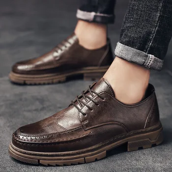

Men's leather shoes British trend business Korean version of a hundred low-end Martin shoes casual shoes trend shoes men's