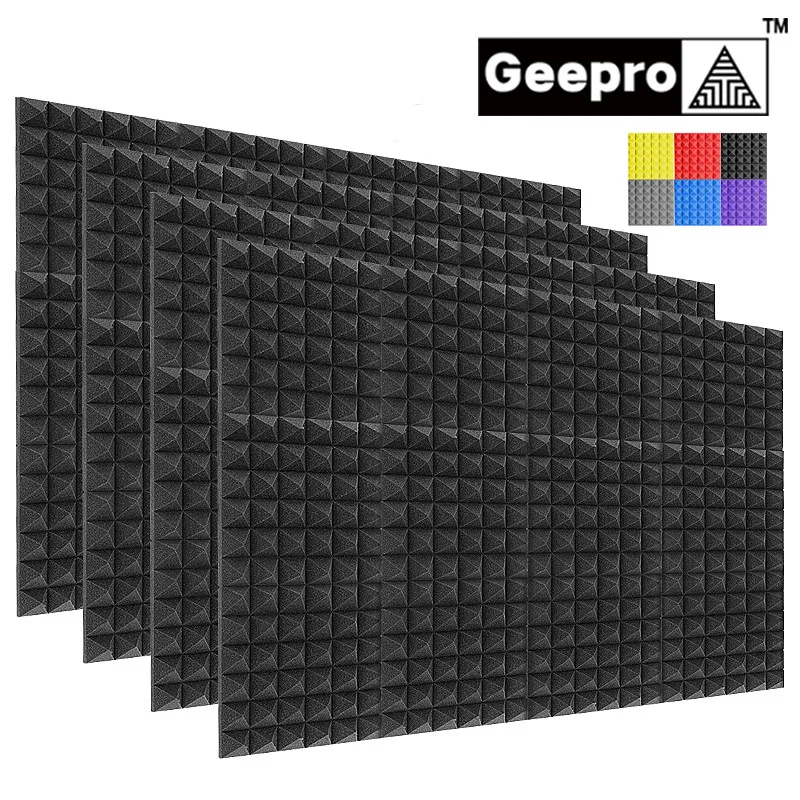 Geepro 8 Pezzi 300X300X50Mm Studio Insonorizzante Pannello Acustico Schiuma Acustica Schiuma Fonoassorbente Piastrella Isolante Acustico