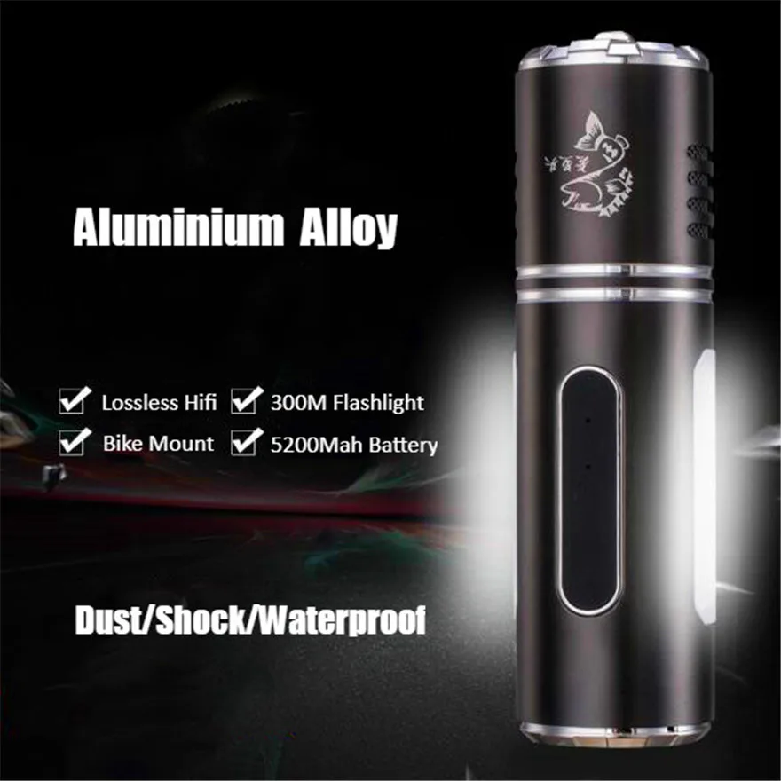 Luz de bicicleta rádio bluetooth mini alto-falante