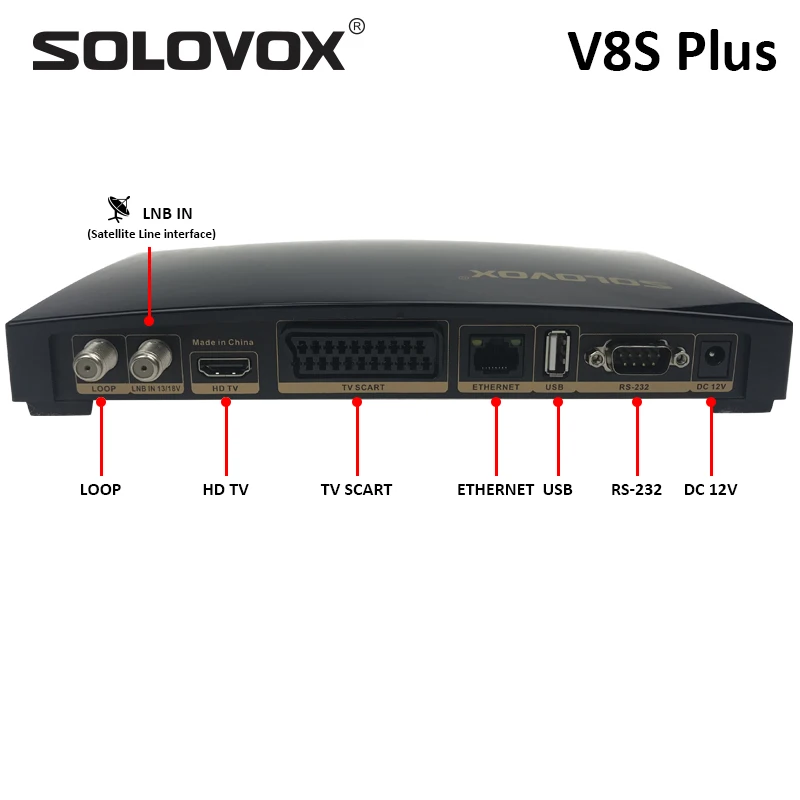 SOLOVOX V8S плюс спутниковый ТВ приемник 2USB поддержка Biss ключ веб-ТВ домашний кинотеатр Поддержка CCCAM, YOUTUBE YOUPORN DLAN