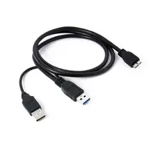 Новейший высококачественный USB 3,0 кабель для передачи данных y-образный двойной Соединитель с USB шнуром питания для портативного жесткого диска