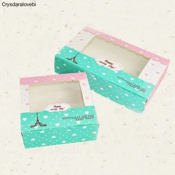 

50 Pcs Paper Box Window Candy Gift Wedding Box Birthday Party Favors Candy Cookies Cup Cake Kraft Paper Packaging Box Cardboard