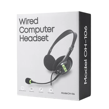 

USB Headset Computer Headphone with Microphone Noise Cancelling Lightweight Office Business Headset H-best