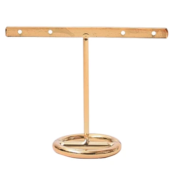 

Earrings Display Stand Gold Earrings Display Rack T-Shape Earrings Showcase Golden