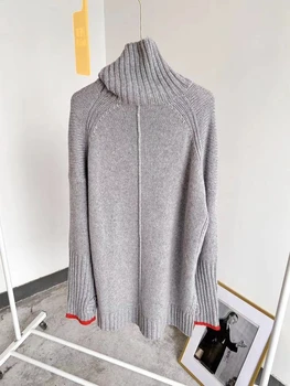 

Women's Turtleneck Knitted Sweater Long Sleeve Letter Autumn Winter Warm Fashion Lady Knitwear Jumpers Female Pullover Tops