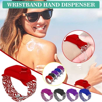 

10ML Hand Sanitizer Dispensing Portable Bracelet Wristband Hand Dispenser Silicone Sub-packing Bracelet Outdoor Wash Hand