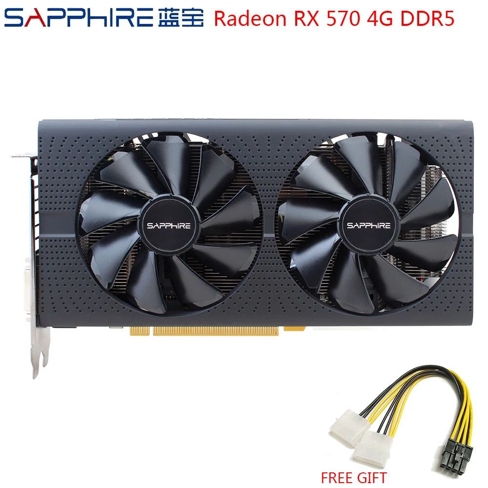 SAPPHIRE AMD Radeon RX 570 4 Гб игровые графические карты RX570 256bit GDDR5 видеокарта PCI Express 3 0