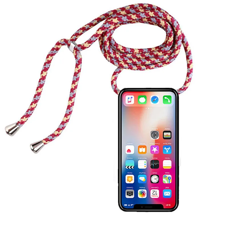 Strap Chain Phone Case For VIVO Y66 Y67 Y69 Tape Necklace Lanyard Mobile Carry Cover Para On Vivo Y70 2020 2017 Y70S | Мобильные