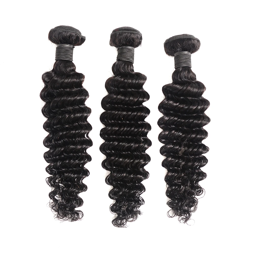 Miss Rola волосы малазийские глубокая волна 3 пряди с закрытием натуральный цвет 100%