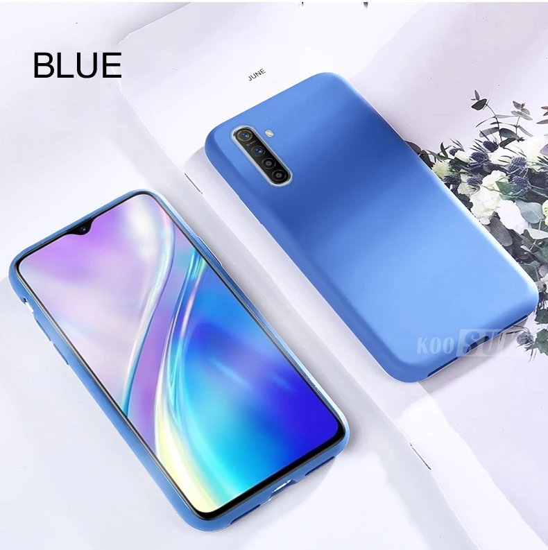 Koosuk чехол для телефона для OPPO Realme XT X2 жидкий силиконовый мягкий чехол для OPPO K5 Тонкий чехол для телефона с защитой от пятен - Цвет: Синий