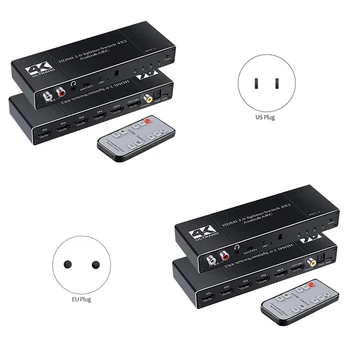 

4K HDMI 2.0 Switch Remote 4X2 HDMI Switcher o Extractor with ARC and IR Switch HDMI 2.0 for PS4 HDTV