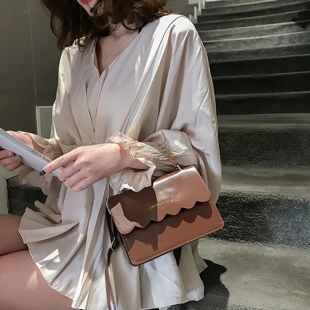 Simple Flap Shoulder Fashion Women Bag Leather Bags Girls Pure Color Mini Messenger Chest Cross Body Handbags Bolsa Feminina 820
