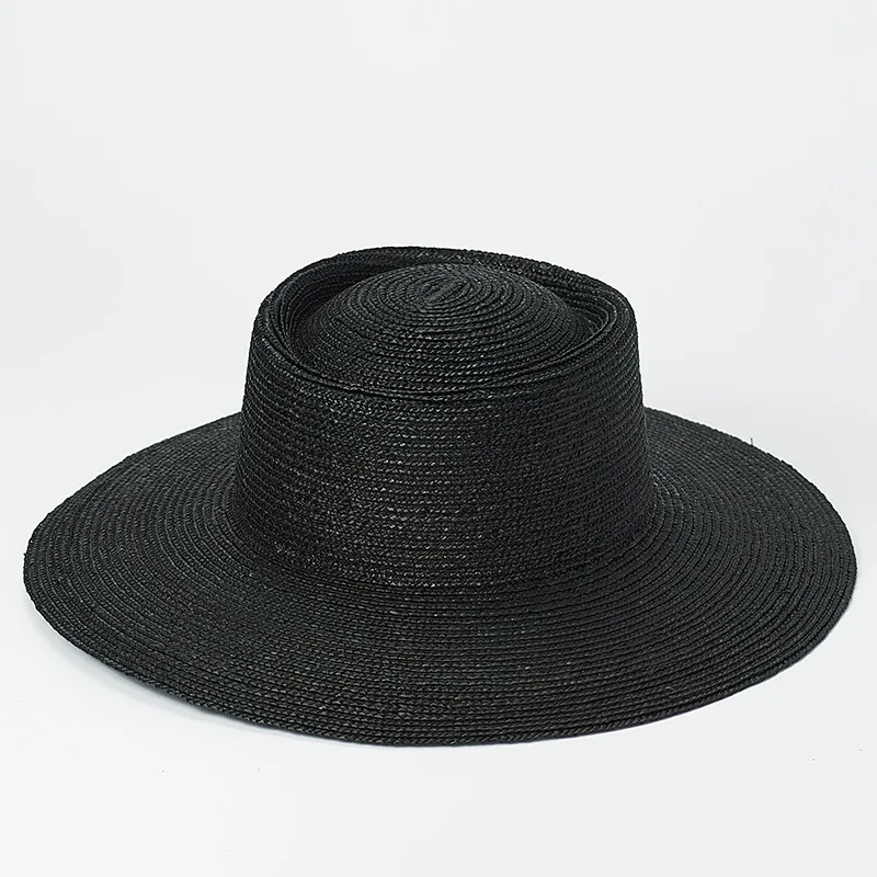 

Spring And Summer New Style Meticulous Straw Grass Circular Ring Flat Roof Wide-Brimmed Bowler Hat Outdoor Travel Sun-resistant