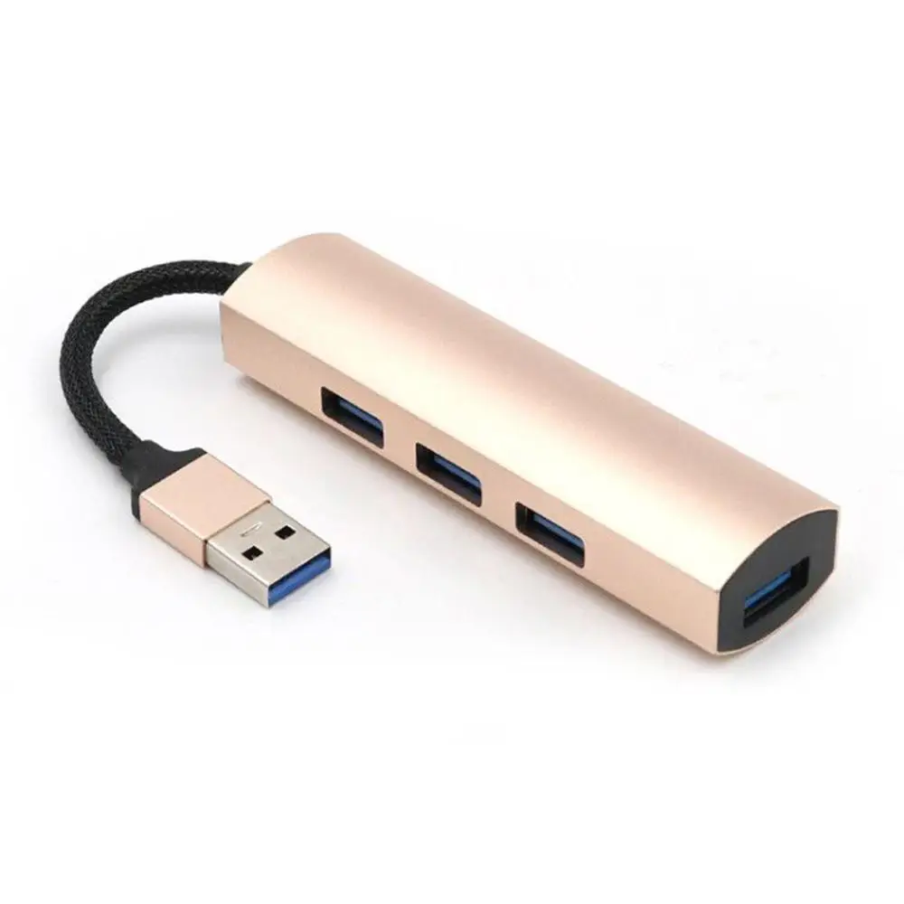 4 порта алюминиевый usb-концентратор USB 3,0/type C сплиттер USB-C адаптер для Macbook Pro Air Surface pro 6 huawei matebook Hub высокая скорость - Цвет: USB3.0 Gold