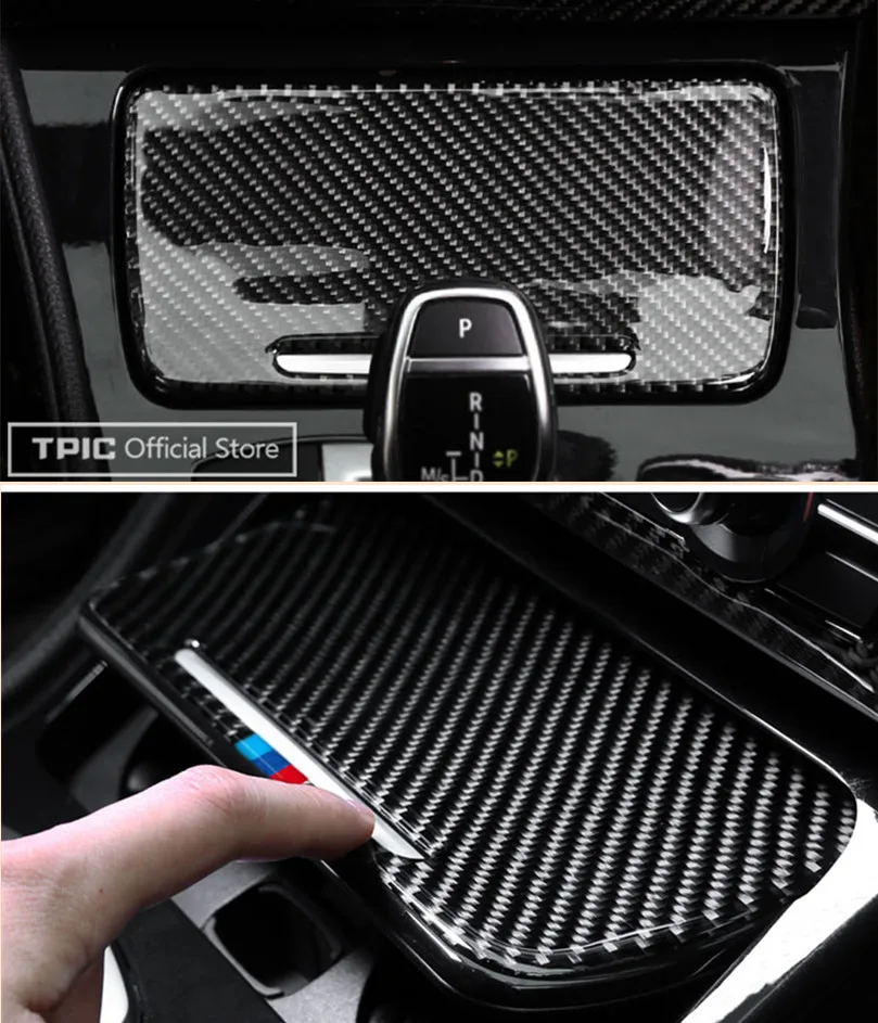TPIC интерьерная наклейка из углеродного волокна, автомобильная пепельница, коробка для хранения, панель, пепельница с крышкой, автомобильная наклейка для BMW F10 2011-, автомобильные аксессуары