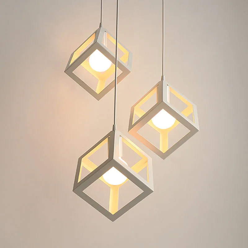 

Nordic LED Cage Pendant Lights E27 Retro Industrial Style Coffee Restaurant Personality Bar Iron Cage Art Hanging Line Lamp