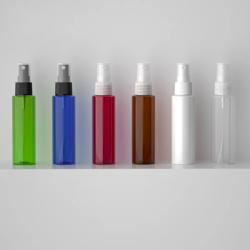 50pc 100ml brown white black spray pump perfume plastic PET bottle for cosmetics floral water bottles containers sprayer Travel | Красота и