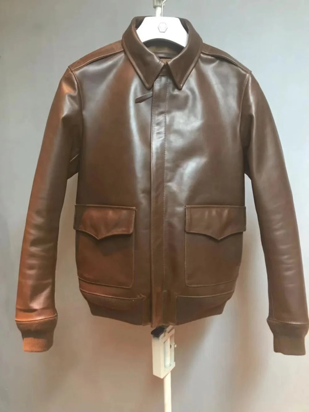 Free shipping,classic A2 American casual horsehide leather jacket,all life men genuine leather coat,leather flight bomber sheepskin jacket