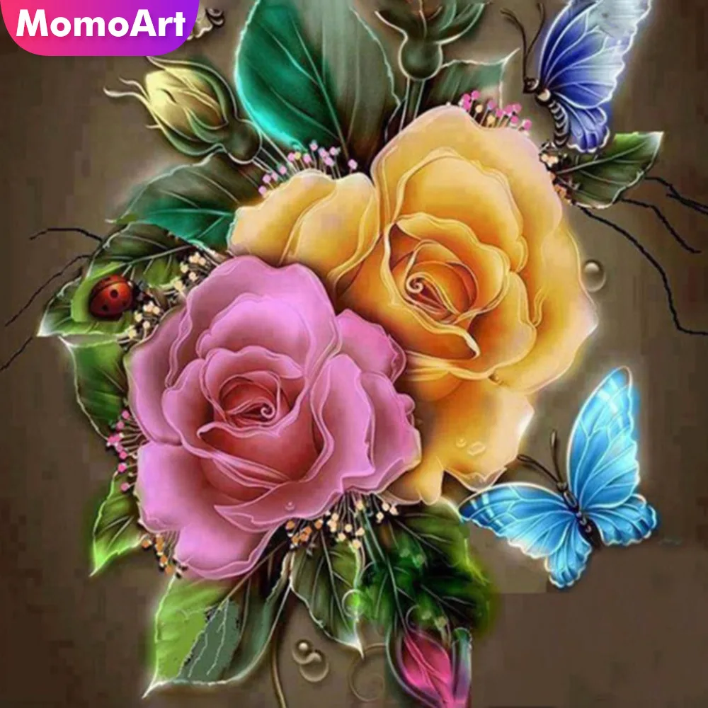 

MomoArt Diamond Embroidery Flowers Diamond Painting Full Square Drill Picture Of Rhinestone Mosaic Decoration Home