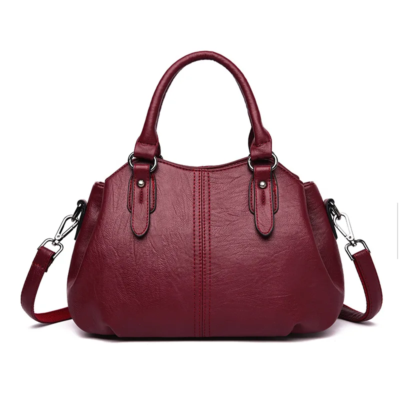 

Sheepskin Women's Handbag 2019 New Style Korean-style-Style Soft Leather Shoulder Bag Casual Joint Three Layer Shoulder Bag