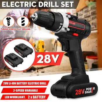 

1/2 Battery Charger Free Cordless Drill Double Speed 28V 1500RMP 35N.M Torque Electric Screwdriver
