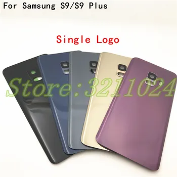 

Back Battery Cover For Samsung Galaxy S9 G960 SM-G960F S9 Plus s9+ G965 SM-G965F Back Rear Glass Case With Camera Lens+Adhesive