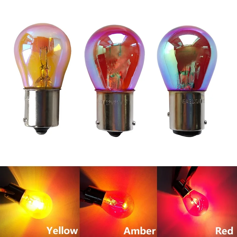 

2pcs Amber BAU15s 581 12V 21W Stop Lamp PY21W P21W BAY15D Car Indicator Light Turn Signal Chrome Plated Amber Bulbs