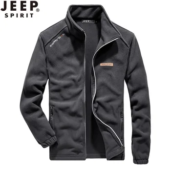 

JEEP SPIRIT Brand Jacket Men Autumn Fleece Jacket Men Casual Stand Collar Military Jacket Windbreaker Men Coat Jaqueta Masculino