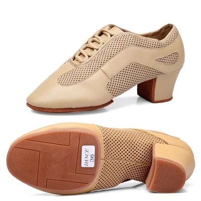 Туфли для латинских танцев; женские сетчатые туфли для танго занятий спортом; туфли для бальных танцев с мягкой подошвой; женские кроссовки - Цвет: style 1 color 5cm