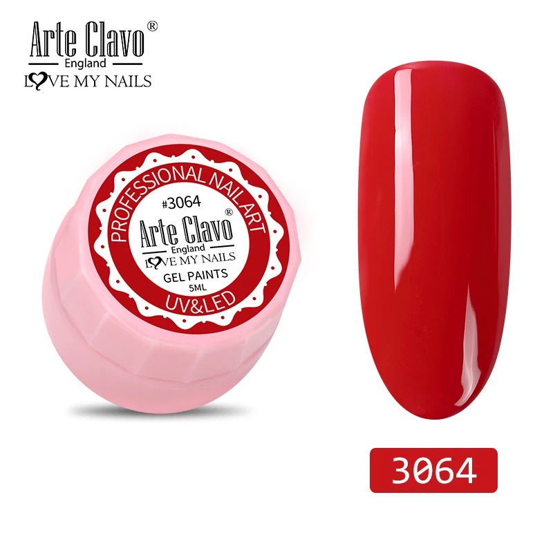 3064 Arte Clavo 5 мл цветной гель-краска УФ-гель для ногтей замачиваемый лак для нейл-арта 72 цвета Блеск для ногтей Радуга краска ing гель - Цвет: 3064