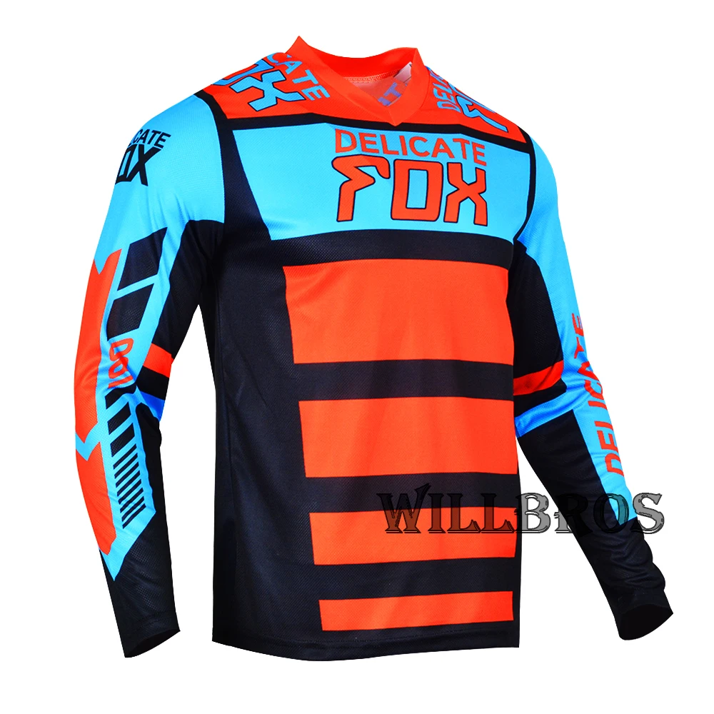 Hot Sales Delicate Fox 180 Race Falcon Jersey Street Moto Summer Long Sleeve Mountain Bicycle Offroad Racing T-shirt