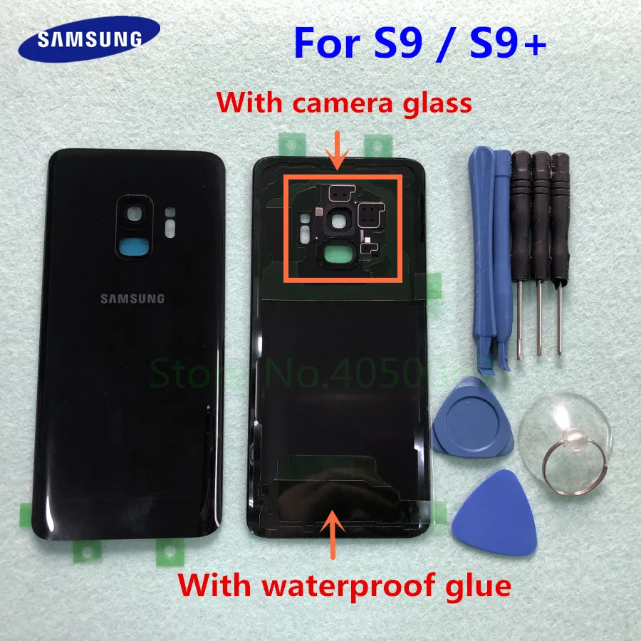 Задняя крышка аккумулятора SAMSUNG для Samsung Galaxy S9 G960 задняя из стекла G965 Plus + чехол с