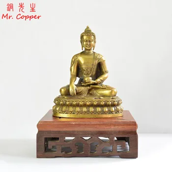 

Vintage Copper Buddha Statue Decorations for Living Room Chinese Classical Lord Guanyin Bodhisattva Miniature Figurines Ornament