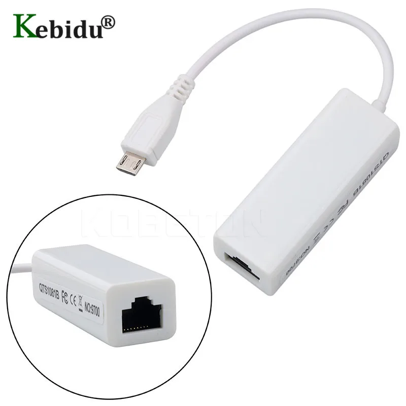 Kebidu 10/100Mbps RJ45 Adapters Micro USB To RJ45 Network Card Micro ...