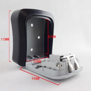 

Outdoor Security Key Storage Lock Box Curved Wall Mount Holder 4 Digit Combination Password Keys Hook Organizer Boxes AIA99