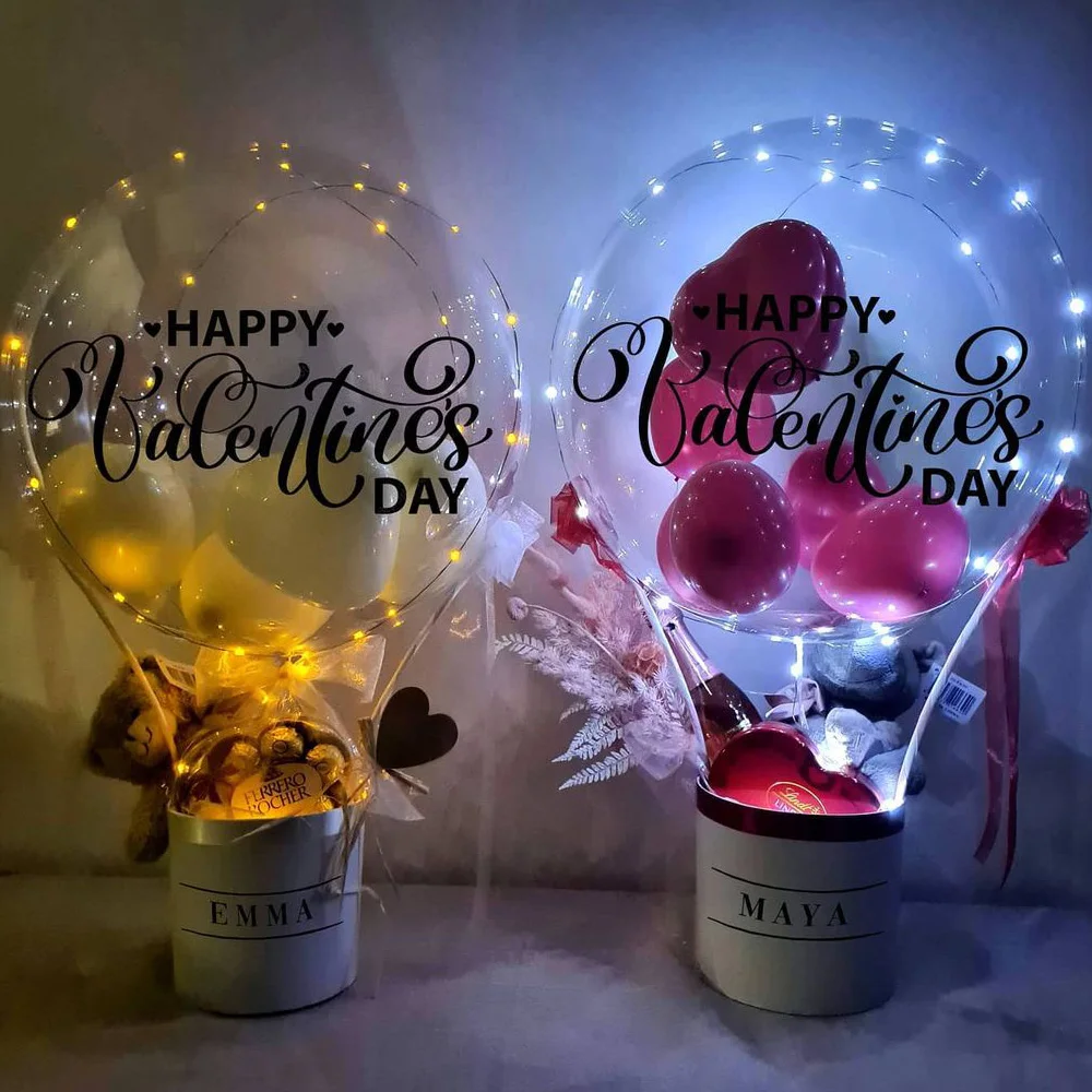 

Led Balloon Bouquet Gift Surprise Box Christmas Reveal Packing Wrap Birthday Wedding Decor Rose Gold Ball Baby Shower Supplies