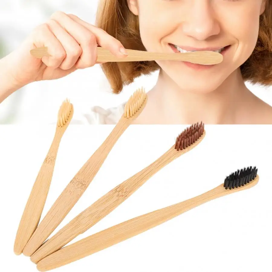 Toothbrush 4pcs Soft Hair Bamboo Toothbrush Deep Cleaning Eco-Friendly Toothbrush Oral Care Tool for Oral Care